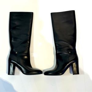 Chanel tall leather boots